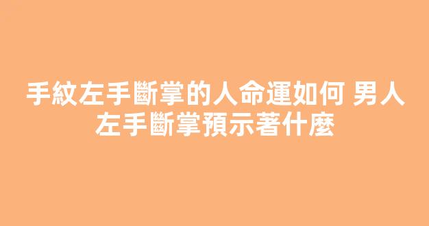 手紋左手斷掌的人命運如何 男人左手斷掌預示著什麼